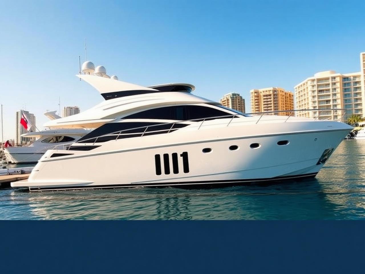 Pearl 48ft yacht moored at Dubai Marina Walk